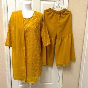 Kameez Indian Mustard Long Sleeve Dress Pants